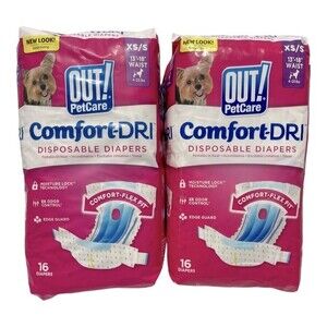 Disposable Female Dog Diapers- XS/S (2 Pack)